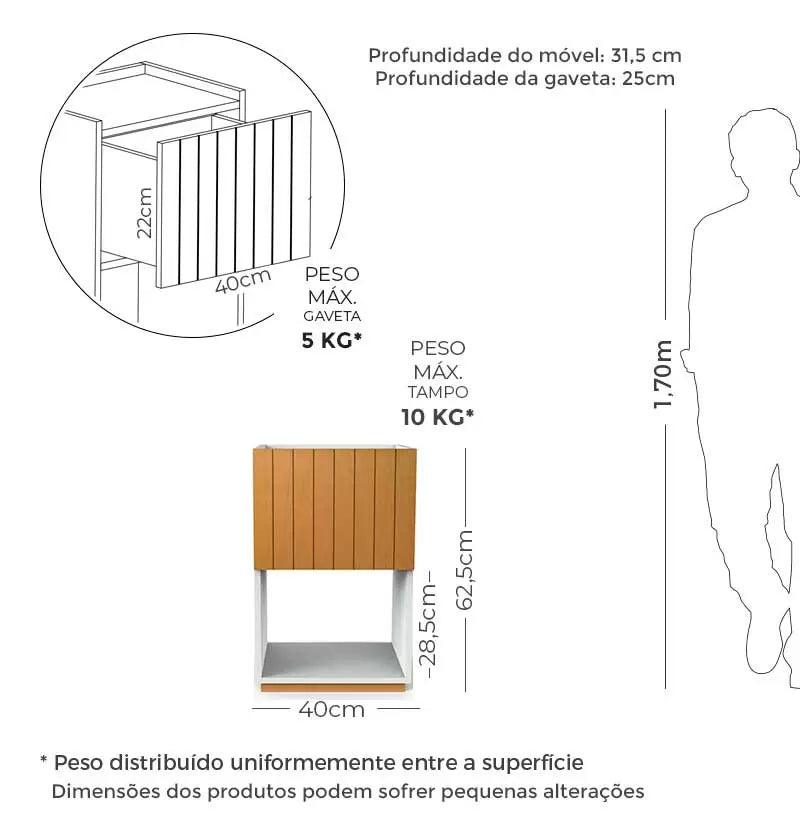 Mesa de Cabeceira Slim - Preto - Veromobili | Móveis e Decoração