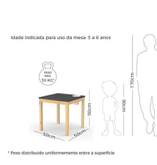 Mesa Infantil Branca - Vaso Rosa Claro - Veromobili | Móveis e Decoração