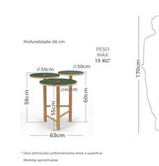 Mesa Lateral Vitória Régia - Verde - Veromobili | Móveis e Decoração