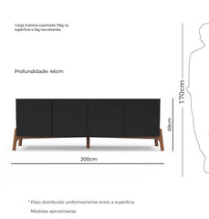 Rack Cepa 200cm - Branco e castanho - Veromobili | Móveis e Decoração